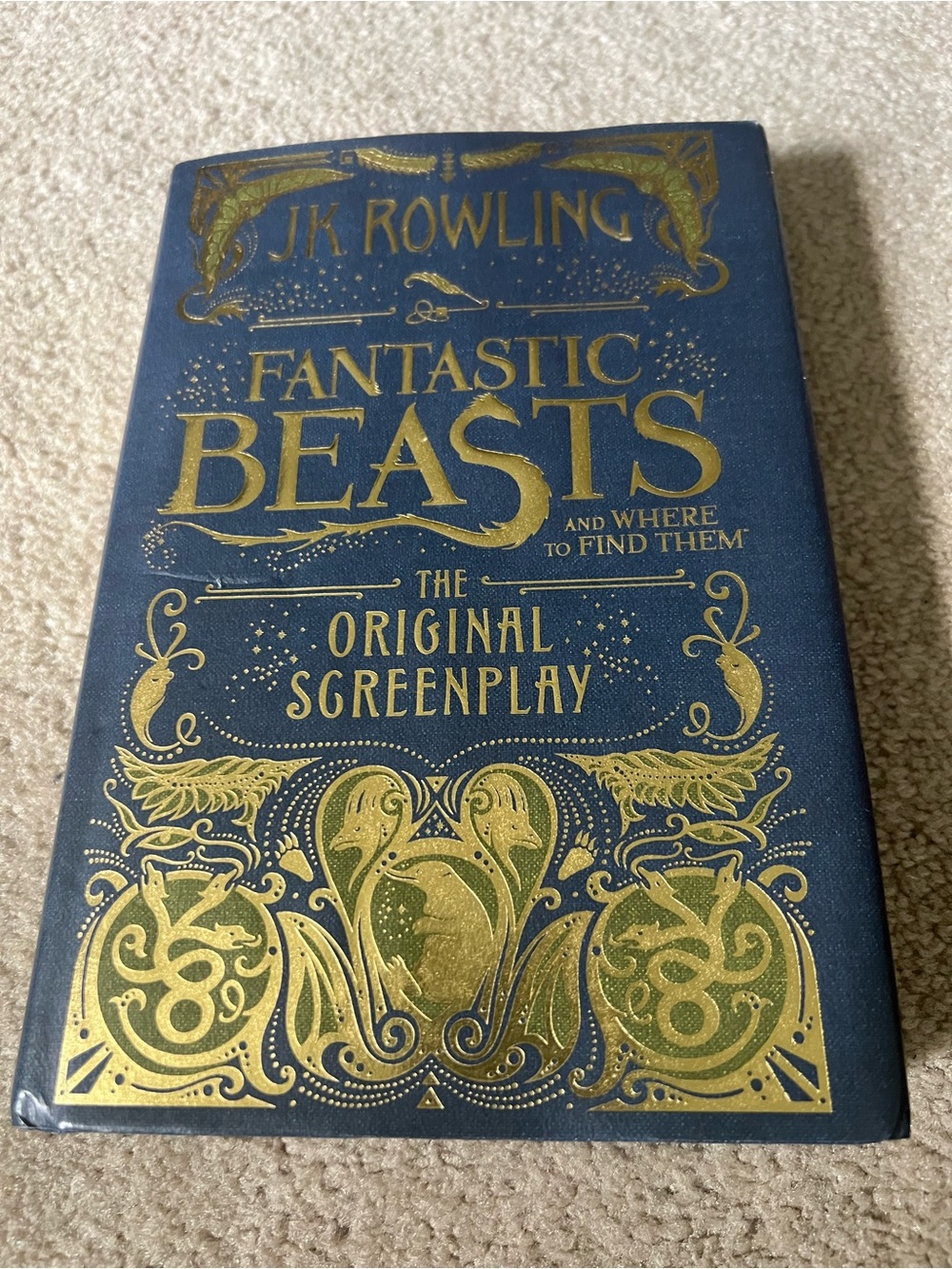 Fantastic Beasts Original Screenplay Hardcover - Navy & Gold